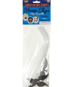 Mustache Party Straw Clips - Black Pack of 3