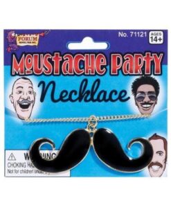 Mustache Party Mustache Necklace - Black/Gold