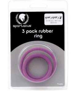 Spartacus Rubber Cock Ring Set - Purple Pack of 3