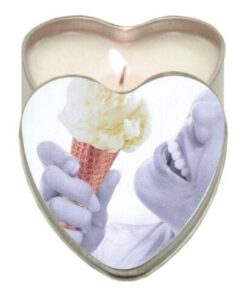 Earthly Body Suntouched Hemp Edible Candle - 4.7 oz Heart Tin Vanilla Ice Cream