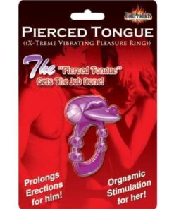 Pierced Tongue X-treme Vibrating Pleasure Ring - Purple