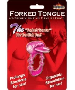 Forked Tongue X-treme Vibrating Pleasure Ring - Magenta