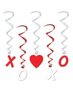 Valentines X's & O's Whirls - Red/White