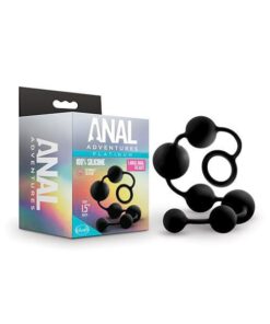 Blush Anal Adventures Platinum Silicone Anal Beads - Large Black