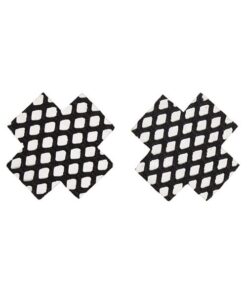 Fishnet Cross Pasties (One Time Use) - Black O/S