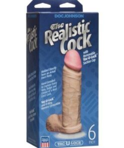 6" Realistic Cock w/Balls - White