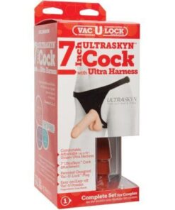 Ultra Harness 2 w/7" Ultraskyn Cock - White