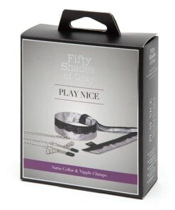 Fifty Shades of Grey Play Nice Satin & Lace Collar & Nipple Clamps