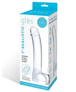 Glas 7" Realistic Curved Glass G-Spot Dildo