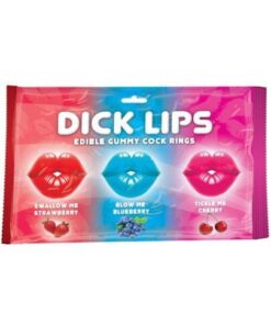 Dicklips Edible Gummy Cock Rings - Asst. Flavors Pack of 3