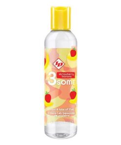 ID 3some 3 in 1 Lubricant - 4 oz Strawberry Banana