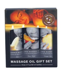 Earthly Body Edible Massage Oil Gift Set - 2 oz Banana Mango & Pineapple