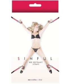Sinful Bed Restraint Straps - Pink