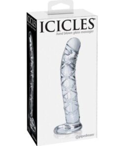 Icicles No. 60 Hand Blown Glass G Spot Dong - Clear