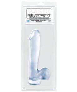 Basix Rubber Works 10" Dong w/Suction Cup - Clear