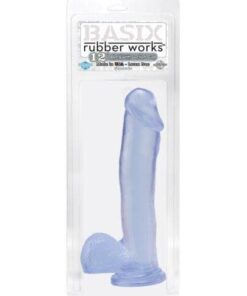 Basix Rubber Works 12" Dong w/Suction Cup - Clear