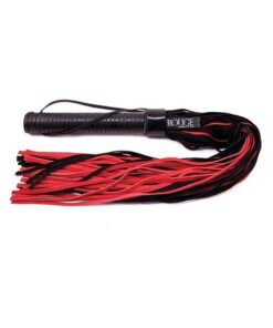 Rouge Suede Flogger w/Leather Handle - Black/Red