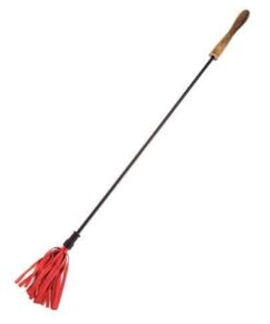 Rouge Riding Crop w/Rounded Wooden Handle - Red
