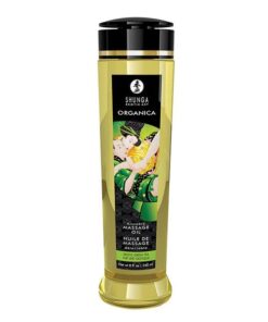 Shunga Organic Kissable Massage Oil - 8.5 oz Exotic Green Tea