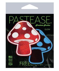 Pastease Premium Shiny Glow in the Dark Shroom - Red/White O/S