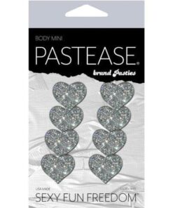 Pastease Mini Glitter Hearts - Silver Pack of 8