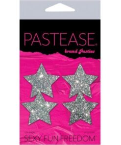 Pastease Petites Glitter Star - Silver O/S Pack of 2