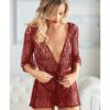 Allure Valentina Leopard Lace Robe & G-String Ruby O/S