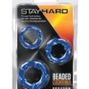 Blush Stay Hard Beaded Cock Rings - Blue Pack of 3