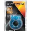 Blush Stay Hard Vibrating Reusable Cock Ring - Blue