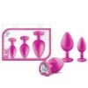 Blush Luxe Bling Plugs Training Kit - Pink w/White Gems