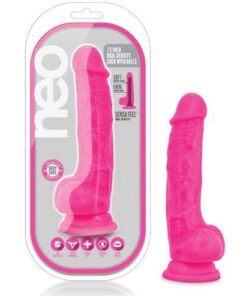 Blush Neo 7.5" Dual Density Cock w/Balls - Neon Pink