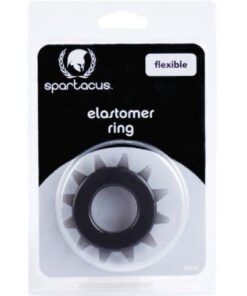 Spartacus Elastomer Stud Cock Ring - Black