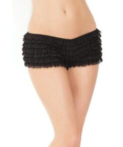 Ruffle Shorts w/Back Bow Detail Black XXL