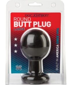 Round Butt Plug Large - Black