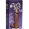 6" Realistic Cock w/Balls - Brown