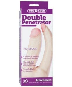 Vac-U-Lock Double Penetrator - White