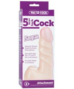 Vac-U-Lock 5.5" Raging Hard on Realistic Cock - White