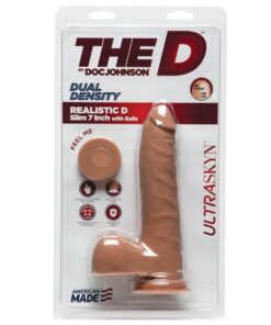 The D 7" Realistic D Slim w/Balls - Caramel