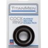 Titanmen Platinum Silicone Cock Ring - Black Pack of 2