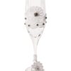 Bride to Be Champagne Glass  w/White Lace Trim