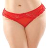 Cassia Crotchless Lace & Mesh Panty Red QN