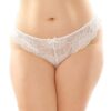 Poppy Crotchless Floral Lace Panty White QN