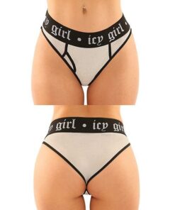 Vibes Buddy Pack Icy Girl Metallic Boy Brief & Lace Thong Black S/M