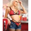 Vibes Extra Spicy Caged Bralette & Thong Chili Red M/L