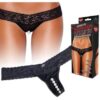 Hustler Stimulating Panties w/Pearl Pleasure Beads Black M/L