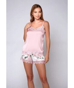 Stretch Cami & Floral Shorts Pink XL