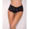 Lace & Pearl Boyshort w/Satin Bow Accents Black L/X