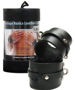 KinkLab Leather Wrist Cuffs - Black