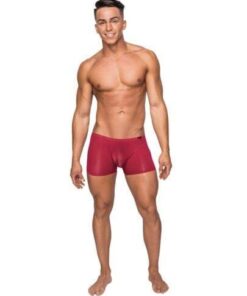 Seamless Sleek Short w/Sheer Pouch Red SM