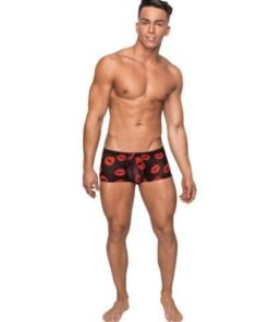 Kiss Me Stretch Mesh Mini Short Blk/Rd LG